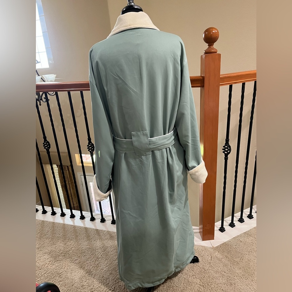 Monarch CYPRESS SAGE GREEN SHAWL ROBE TERRY LINED MICROFIBER, LUXURY SPA OS/L - Picture 7 of 16